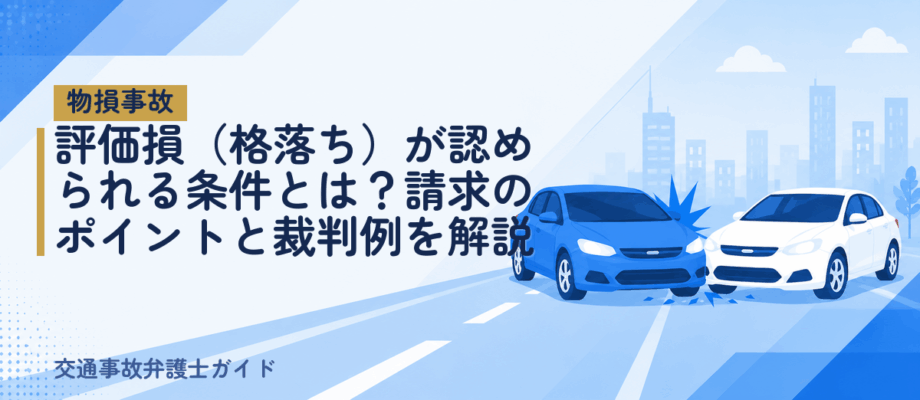 評価損（格落ち）が認められる条件とは？請求のポイントと裁判例を解説