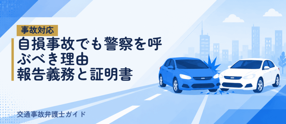 自損事故でも警察を呼ぶべき理由｜報告義務と証明書