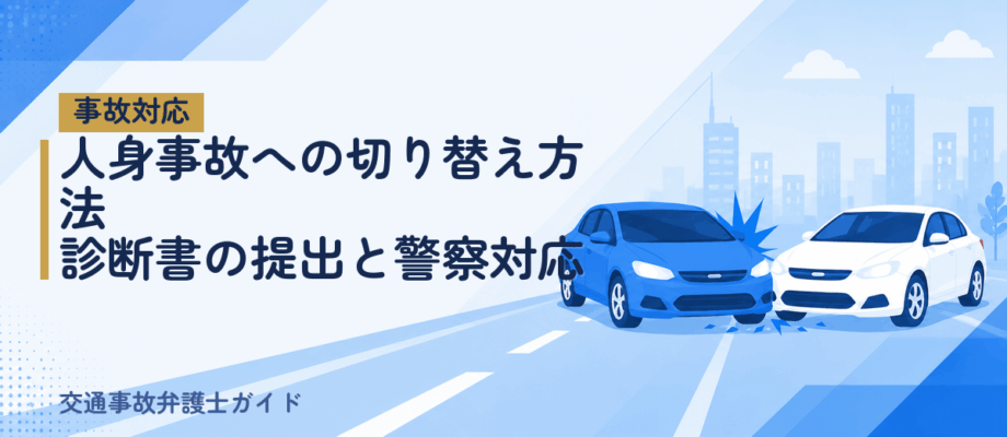 人身事故への切り替え方法｜診断書の提出と警察対応