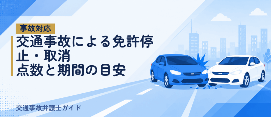 交通事故による免許停止・取消｜点数と期間の目安